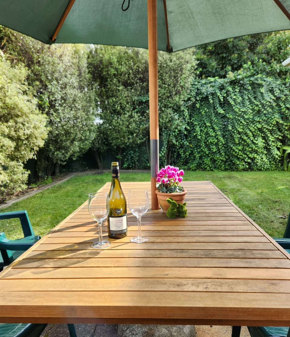Private fully fenced back yard with patio area 