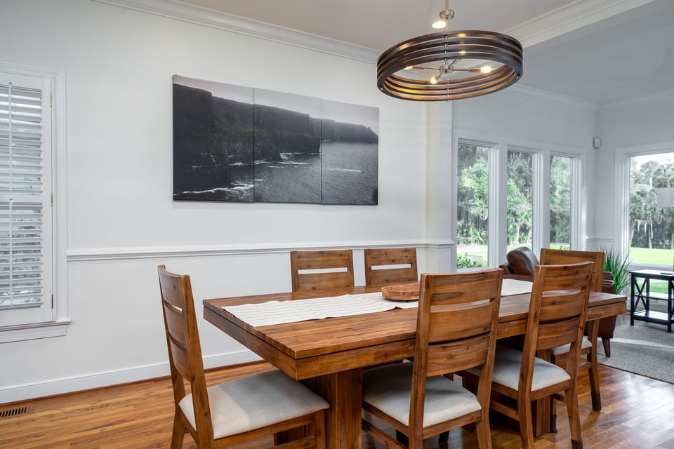 Off the dining room is the sun porch.