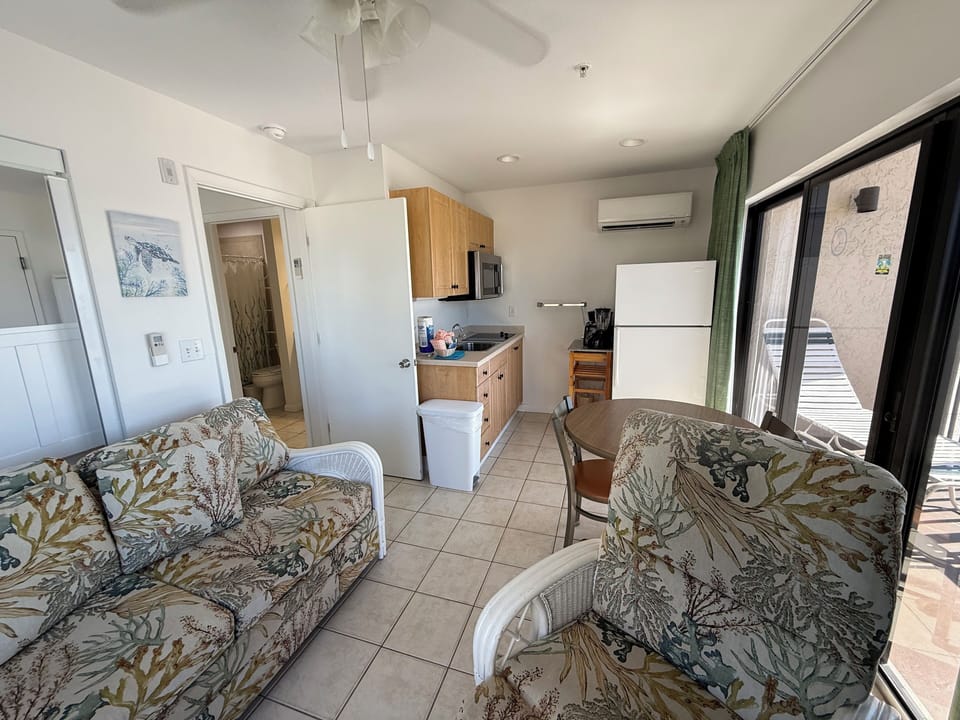Looking in kitchenette area from living area