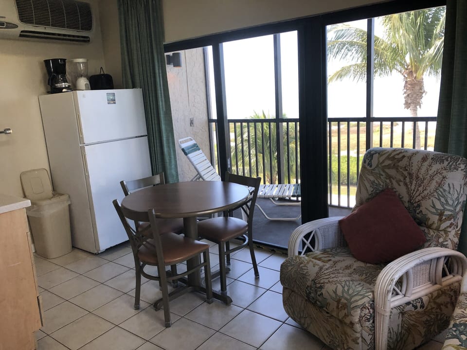 Kitchenette area looking from the sitting area with lanai 