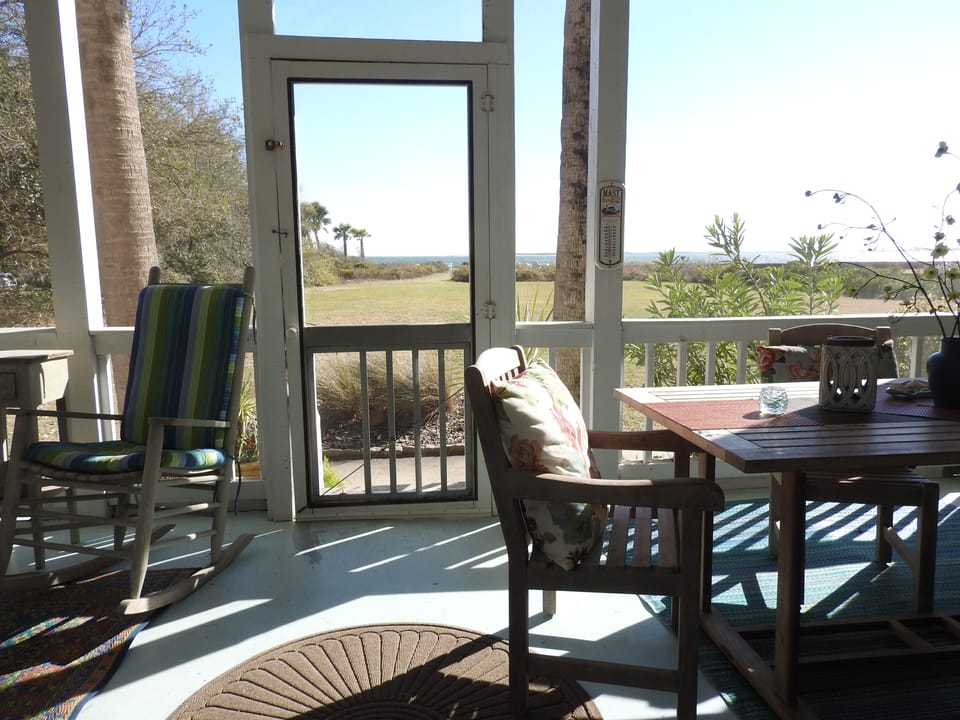 View of Lawn and Ocean From the Condo