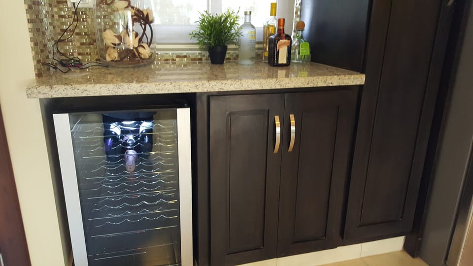 mini wine cellar and bar area