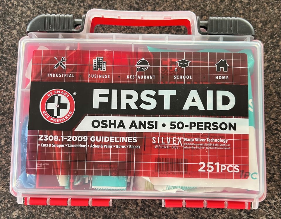 First aid kit on hand......just in case.