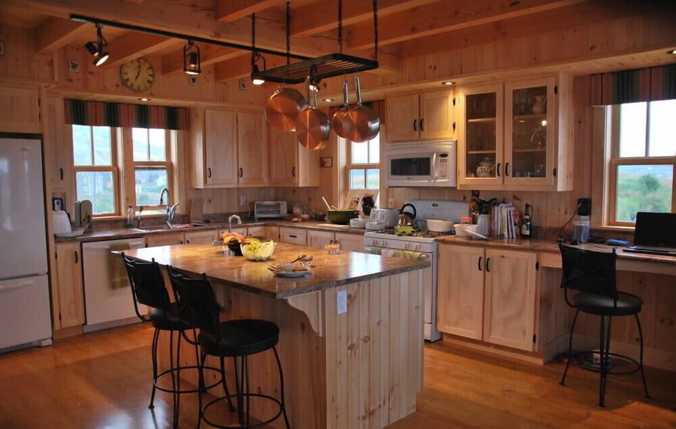 FULLY OUTFITTED GOURMET KITCHEN, with Basics+ and top of the line pots and pans.