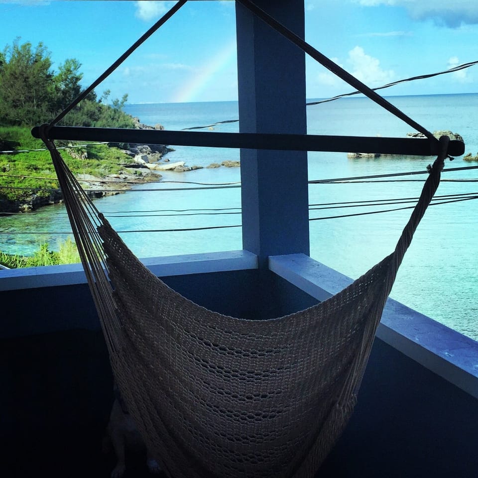 Picture yourself sitting in this hammock overlooking Tobacco Bay!