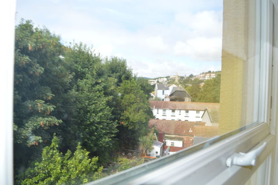 The view from the Bedroom. You can see the ancient mill waterwheel turning.