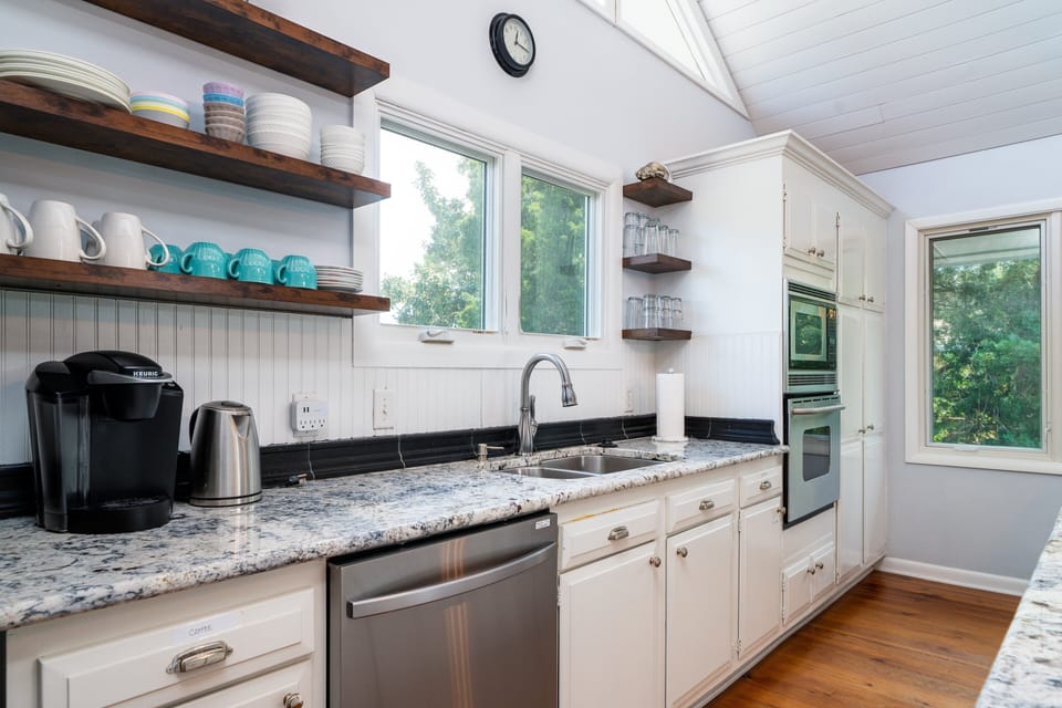 Kitchen with stainless steel appliances