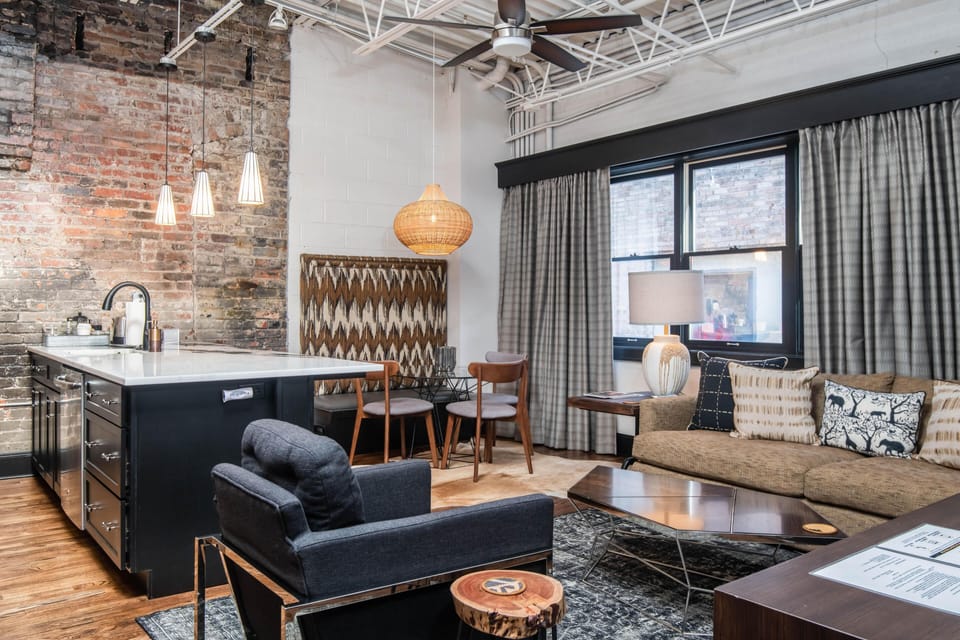 Chill out in a living room designed to inspire creativity and unwind.
