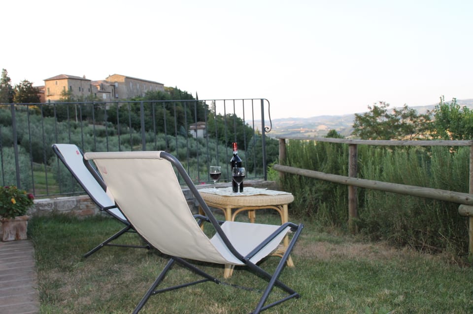 Relaxing in the back terrace
