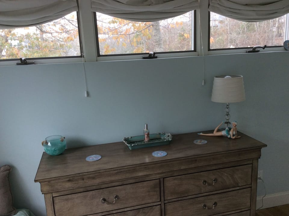 Master bedroom has ample dresser and closet space for storage
