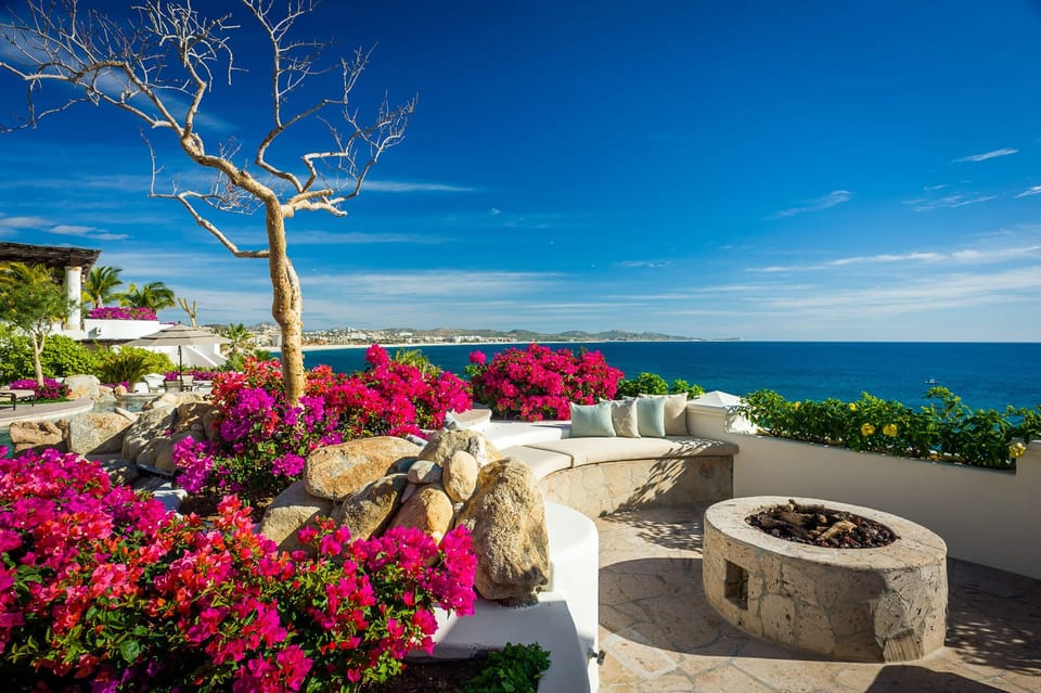 Gather together by the fire pit when the ocean breeze starts to feel a bit cold