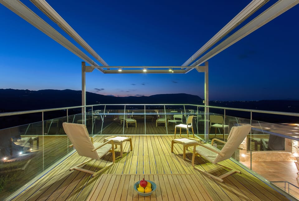 Lounge area at the top terrace of the house 
