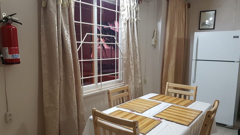 inner dinning area and Refrigerator