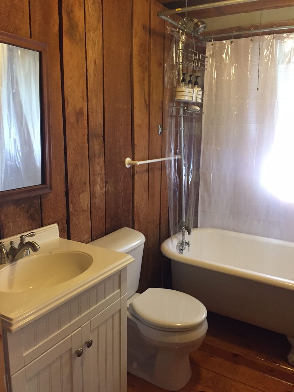 Bathroom with clawfoot tub/shower