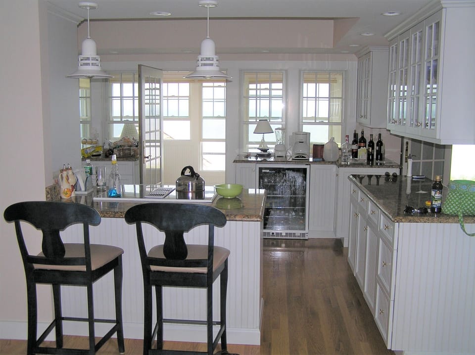 Kitchen Island for a quick cup of coffee in the morning!