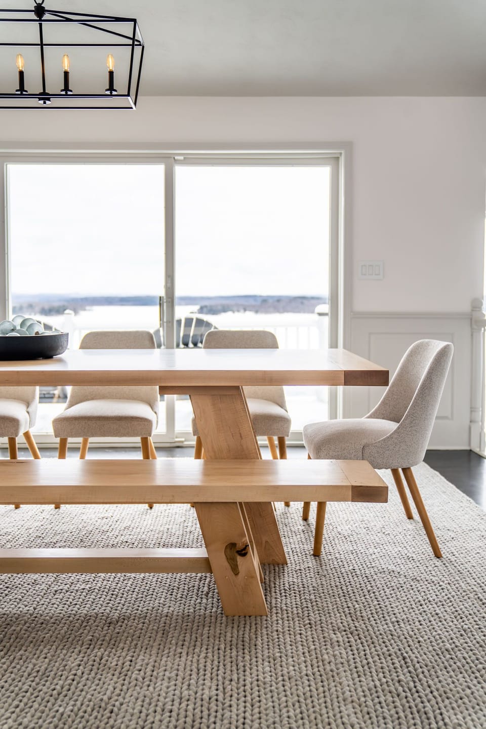 The dining table & balcony seating & WEBER propane grill