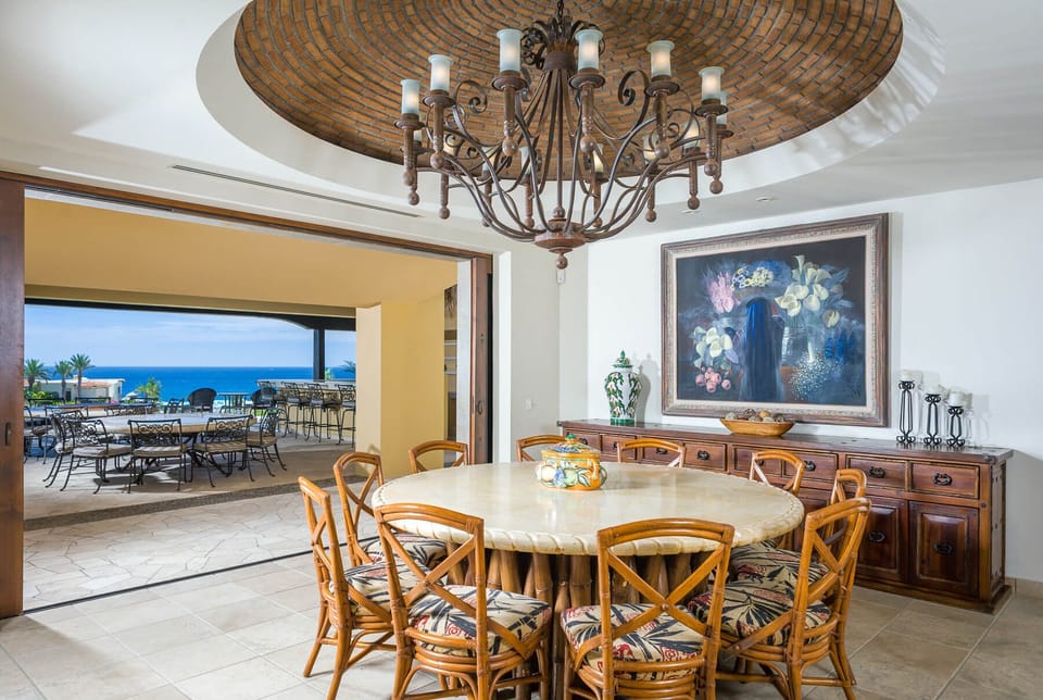 Dine under the unique chandelier in Casa Tita's spacious dining area!