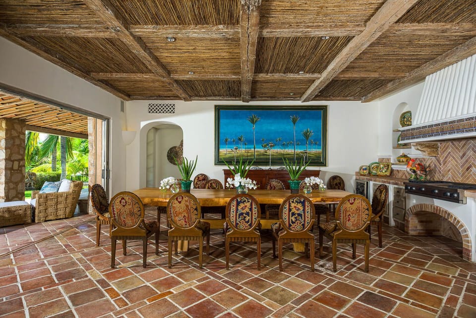 Seat up to 12 guests at the villa's spacious indoor dining area.