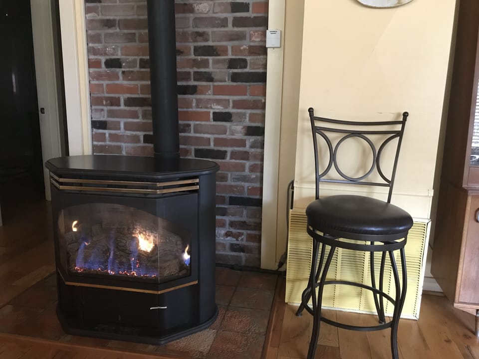 Gas fireplace--warm ambiance