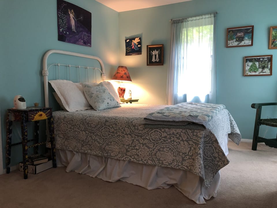 Upstairs bedroom with bath.  Queen bed