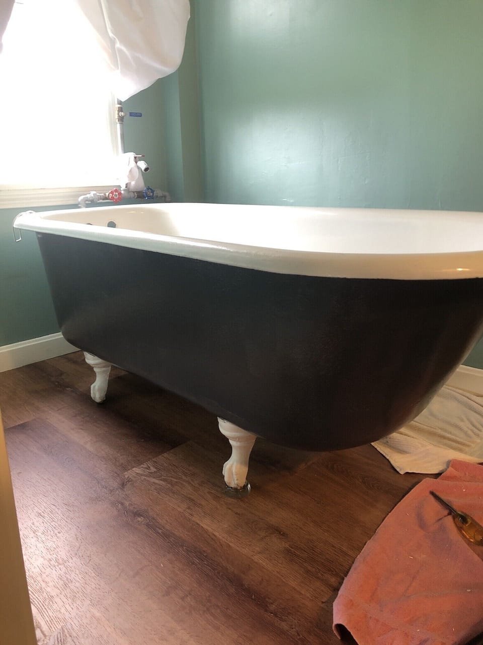 The claw foot tub in the downstairs bathroom is so relaxing 