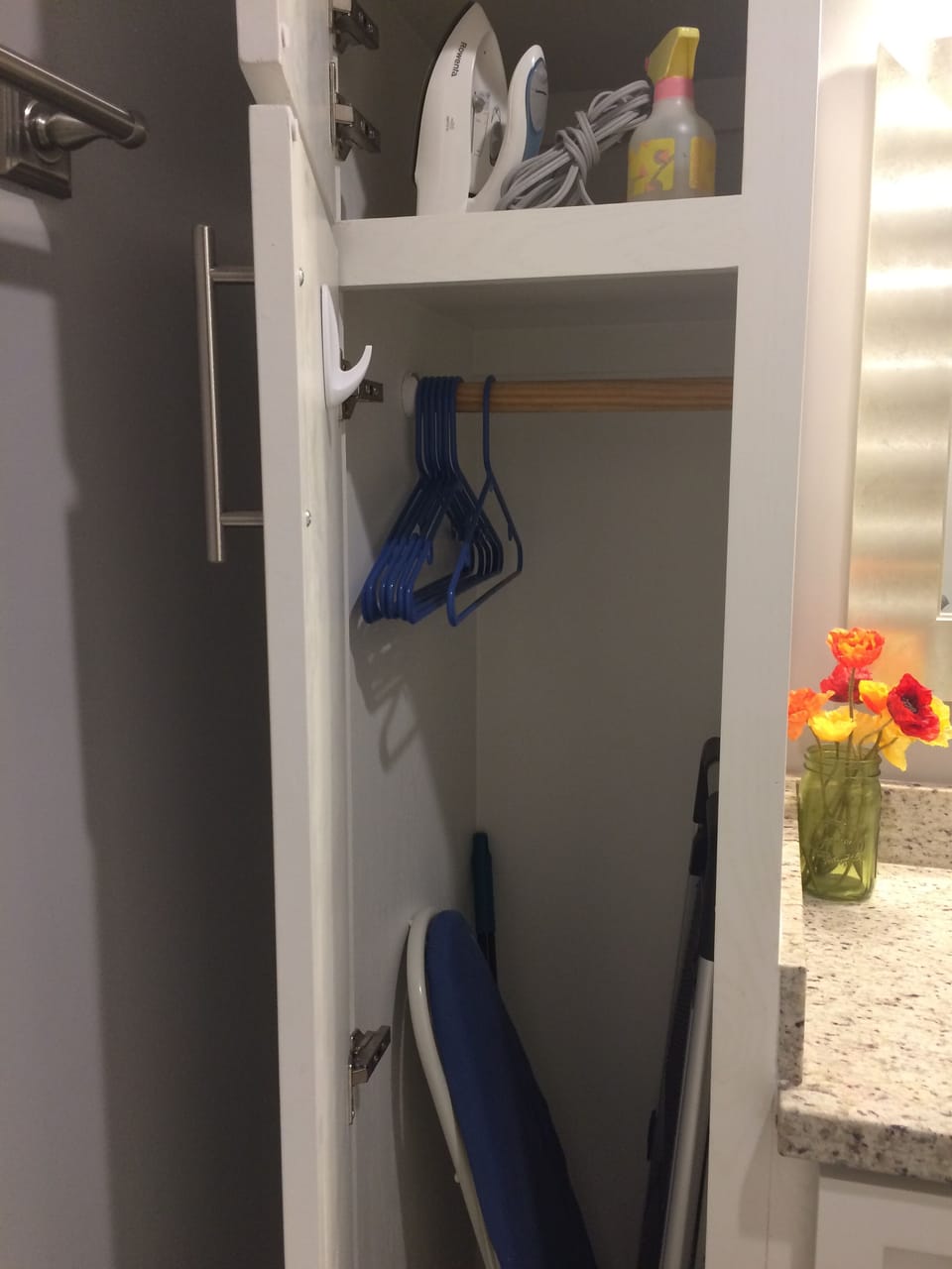Small iron and table top ironing board 