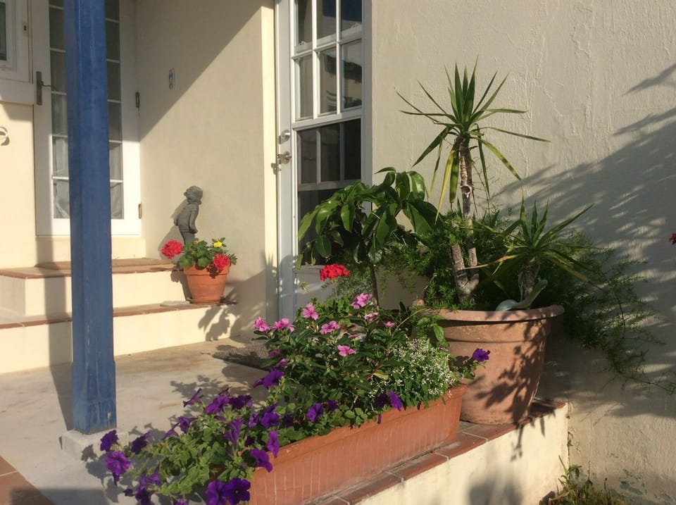 The apartment is the door on the right.