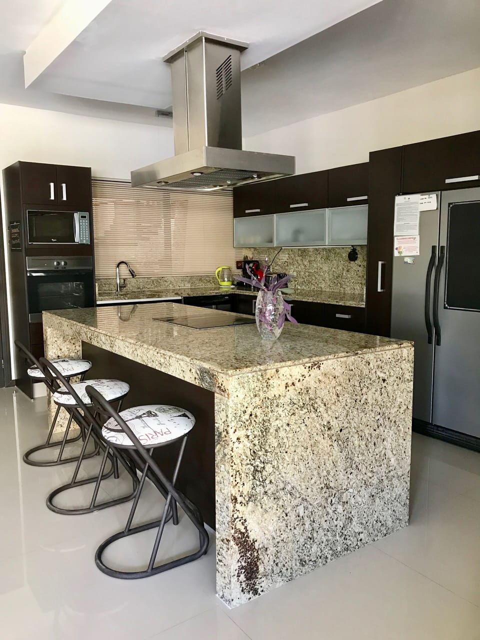 Newly reupholstered breakfast bar stools