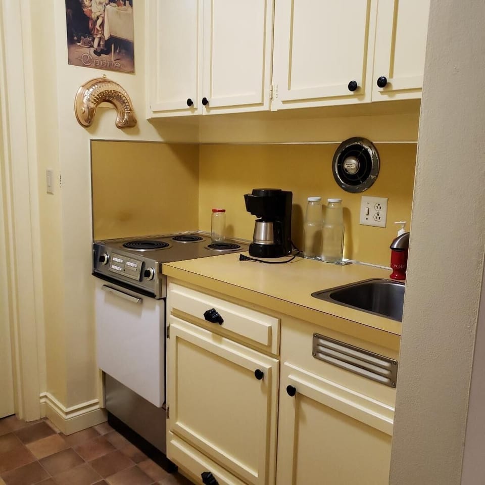 The fully equipped little kitchen