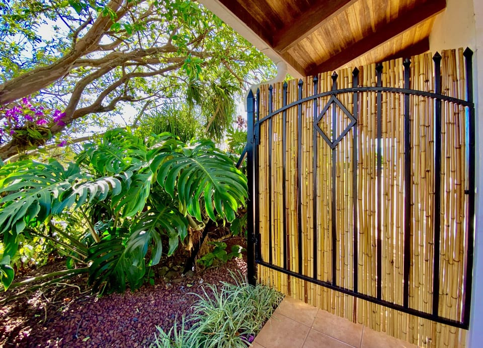 A bamboo  iron gate
