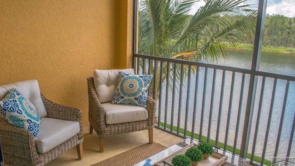 Lanai with beautiful lake and preserve views.
