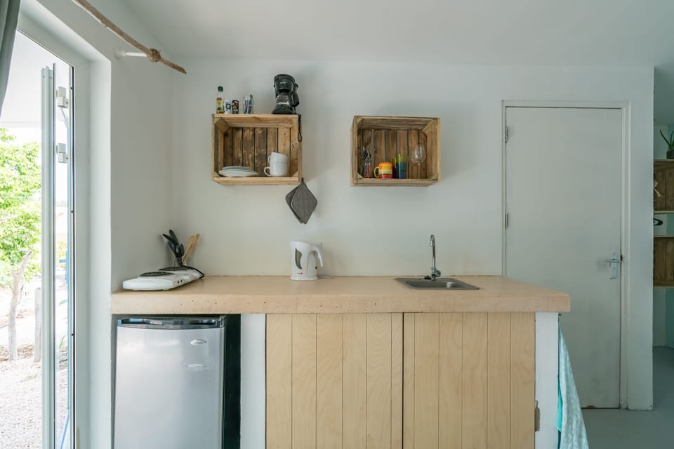 Kitchenette with all the necessary appliances to cook 
