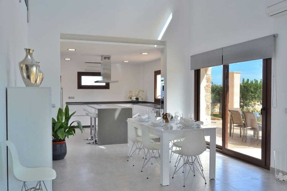 Bright dining room of the villa