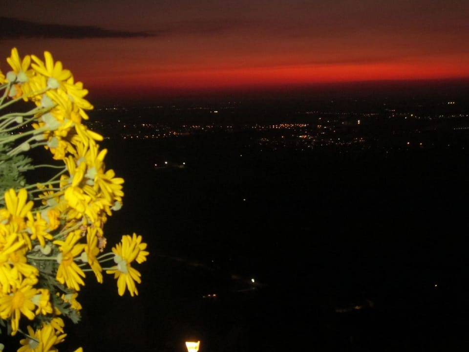 the view over the plane in the night