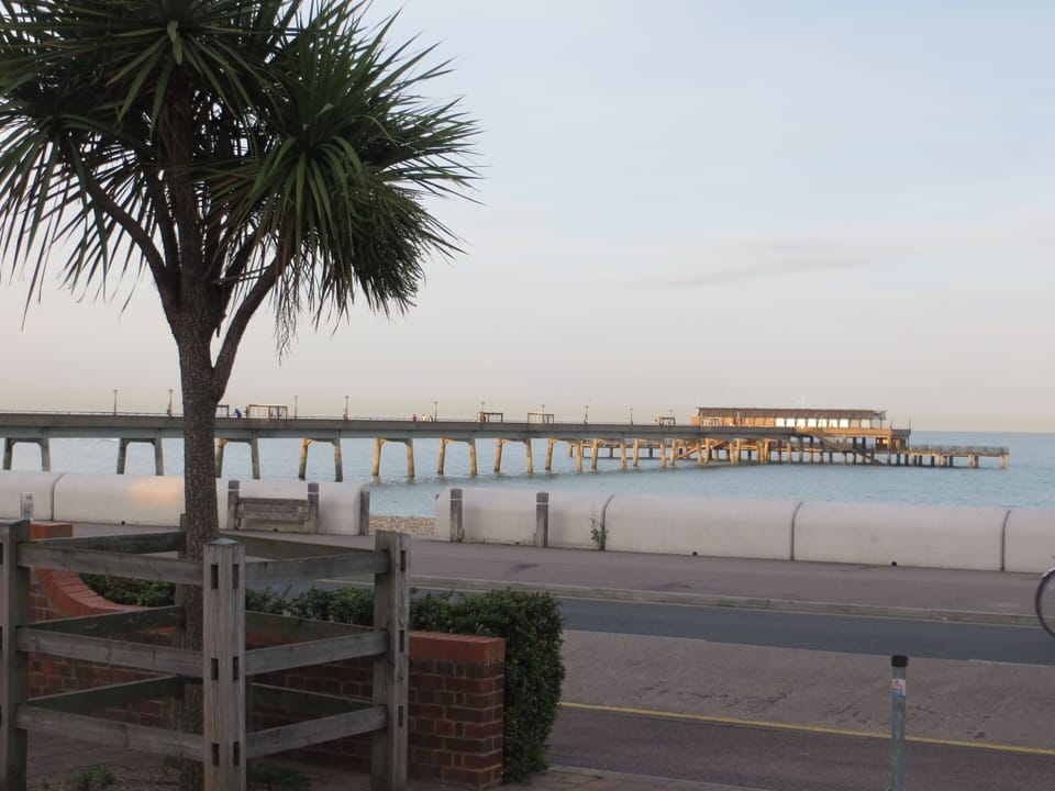Sun setting on Deal Pier