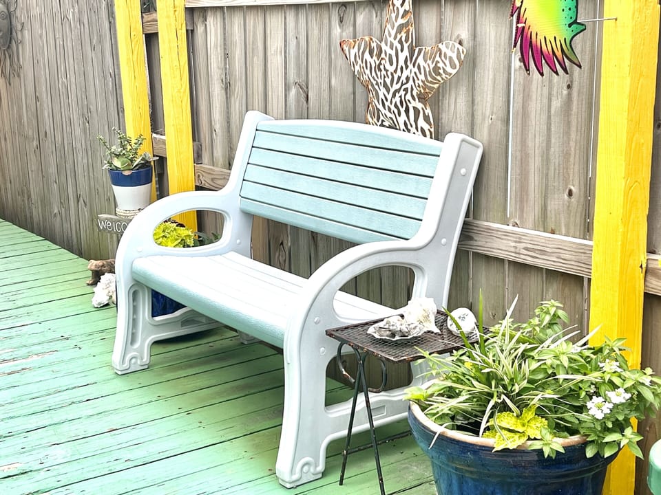 Front porch to enjoy the wildlife across the street.