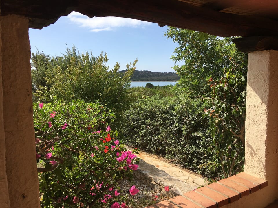 Vista dal portico della casa.