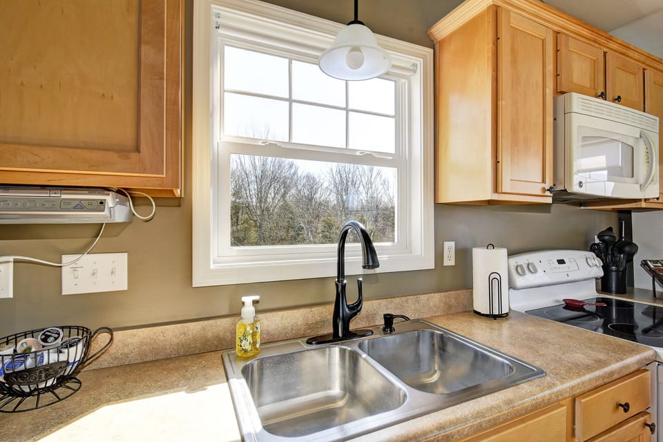 View of the woods from the kitchen window