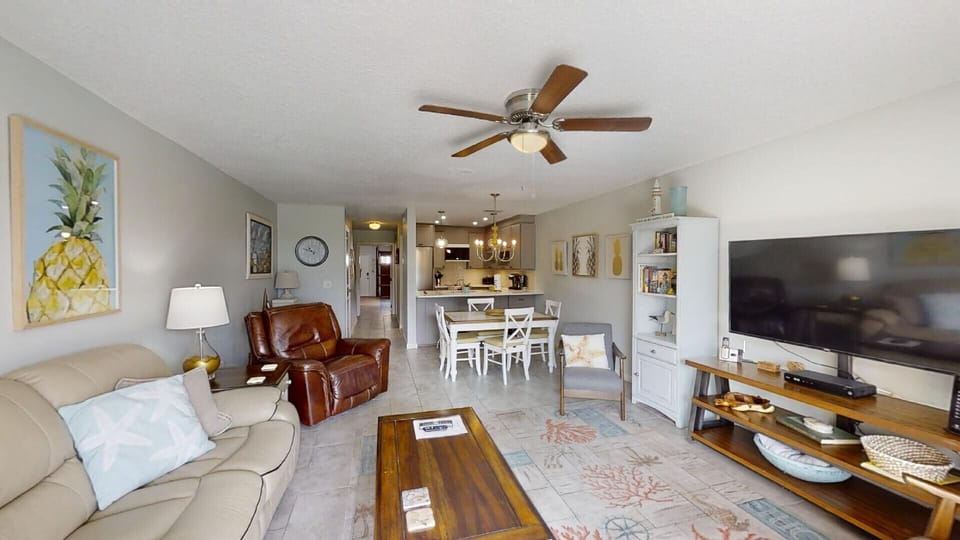 living area view to kitchen