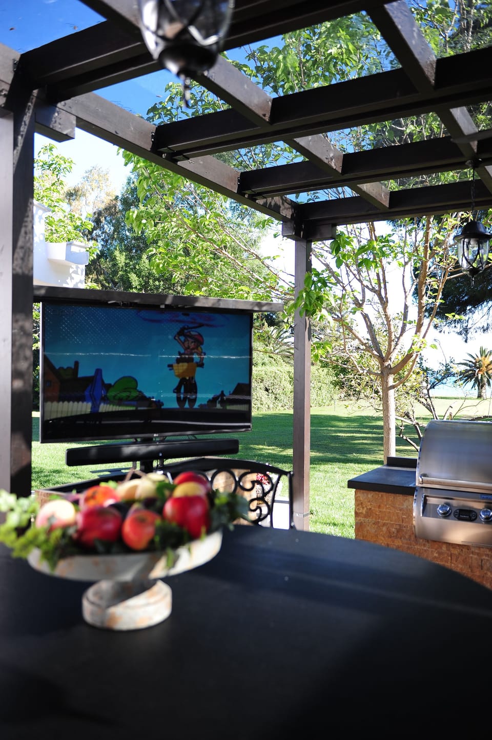 outside TV setting
