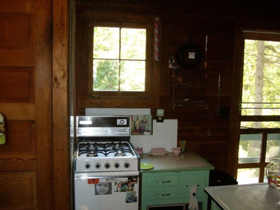 Kitchen, looking out to back porch