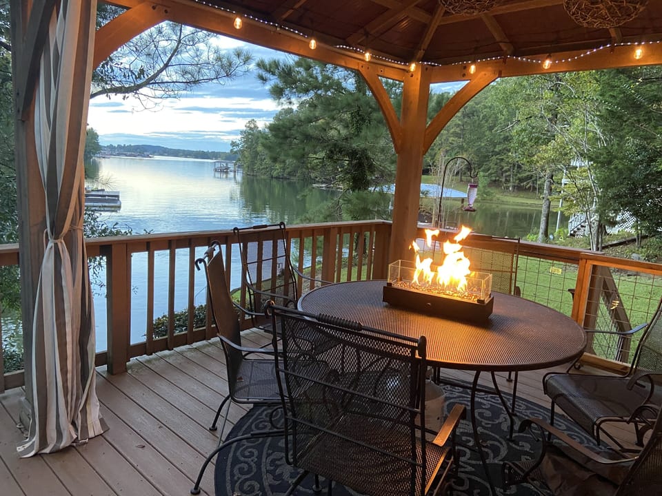 Amazing View from the deck. A fire feature for those chilly days.