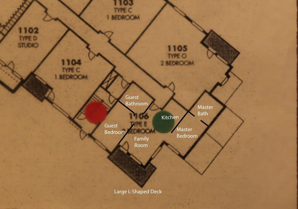 Floor plan of our corner/ end unit with very few common walls to another unit. 
