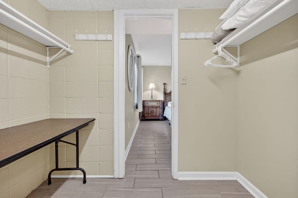 Walk through master closet - space for everything!