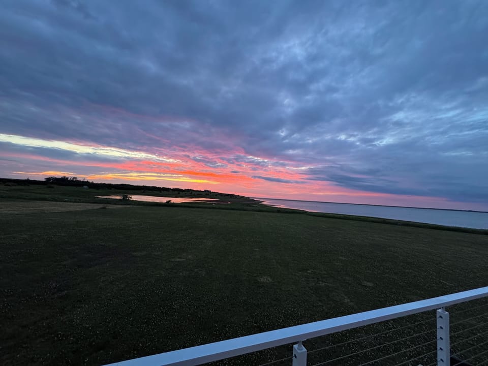 Sunset view from deck