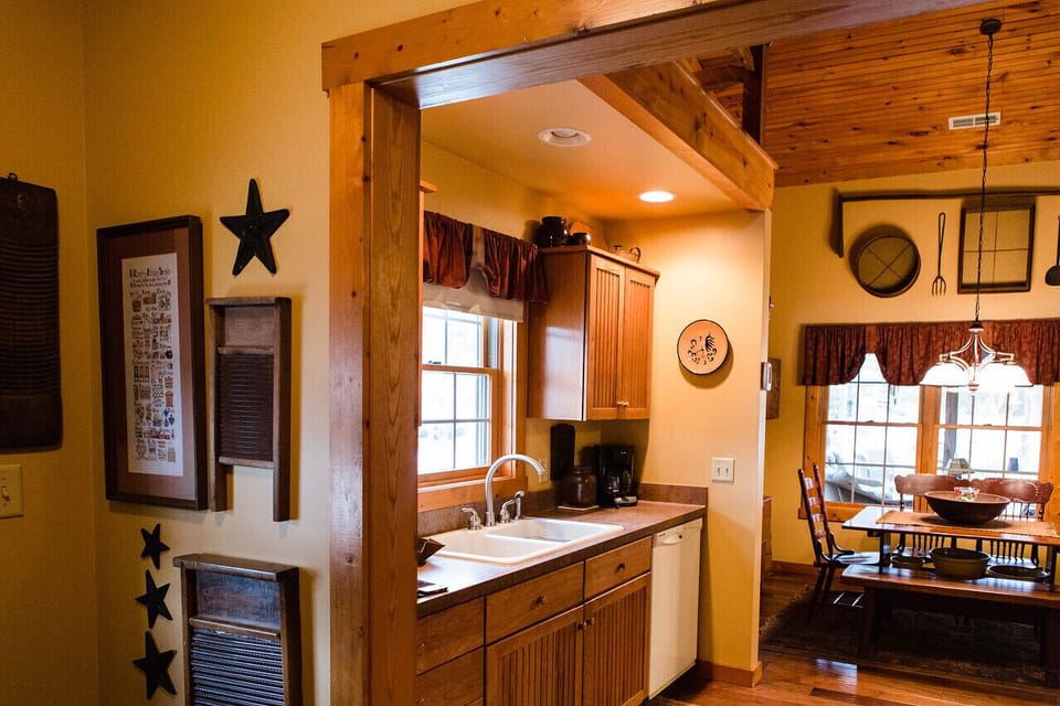 Kitchen view from the side porch entrance.