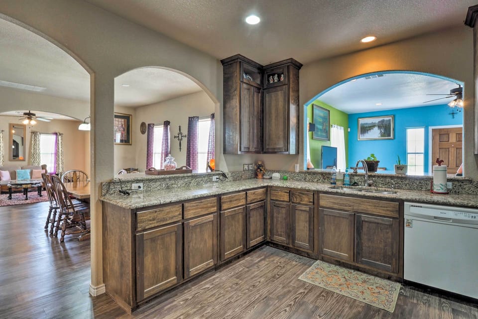 Inside you'll find an interior brimming with color and charm.