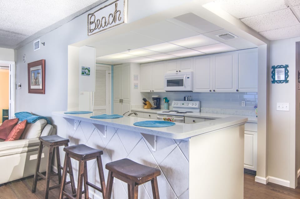 Updated kitchen with quartz countertops