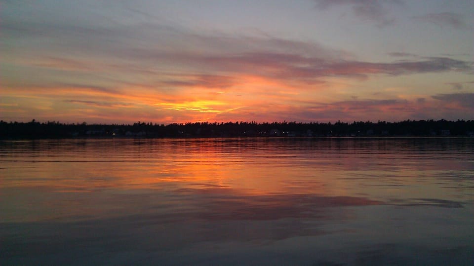 sunset view in harbor