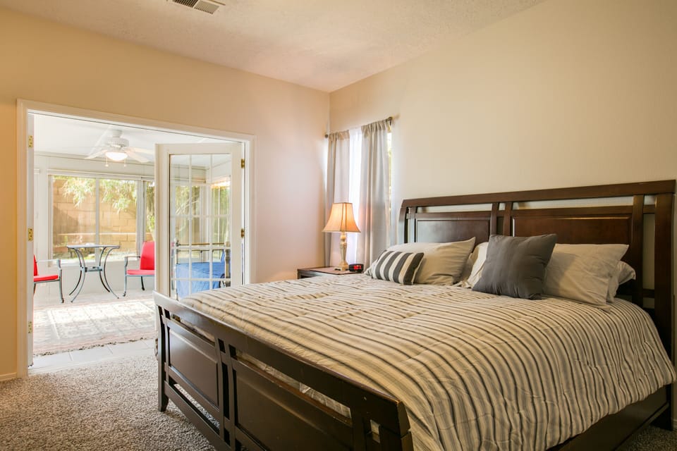 Master Bedroom with king bed and premium mattress and bedding